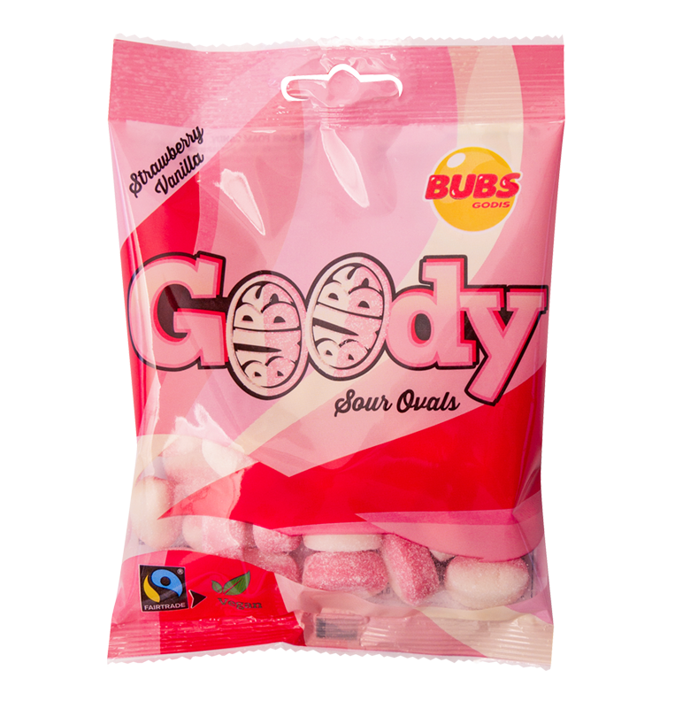 Goody Sour Ovals - Strawberry & Vanilla 90g